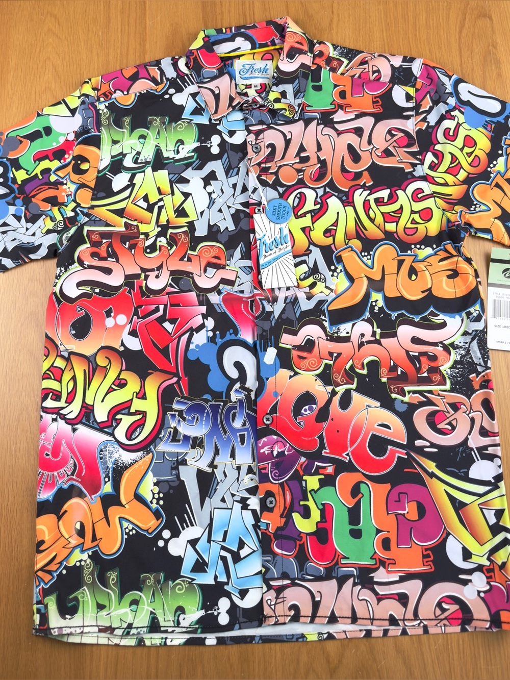 Fresh prints of Bel-Air Graffiti Print Button-Down Shirt - Multicolor on Black